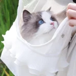 Lightweight Breathable Pet Shoulder Bag Summer Mesh Carrier for Small Pets Fashion Ruffled Mesh Pet Tote Bag - Image 3