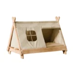 Cat Bed with Window Wooden Cat Tent Bed Elevated Pet House Dogs Bed with Stable Frame Pet Supplies Safe Comfortable Cat Bed - Image 6