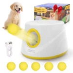 Next-Gen Automatic Dog Ball Launcher,Interactive Dog Tennis Ball thrower With 5 ETPU balls-Non-Toxic, Interactive Dog Toy