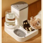 Cat Feeding Supplies 2 In 1 Drinking Fountain Water Dispenser & Food Bowl Home Cat Pet Auto Feeder, Spill-Proof Large Capacity - Image 2