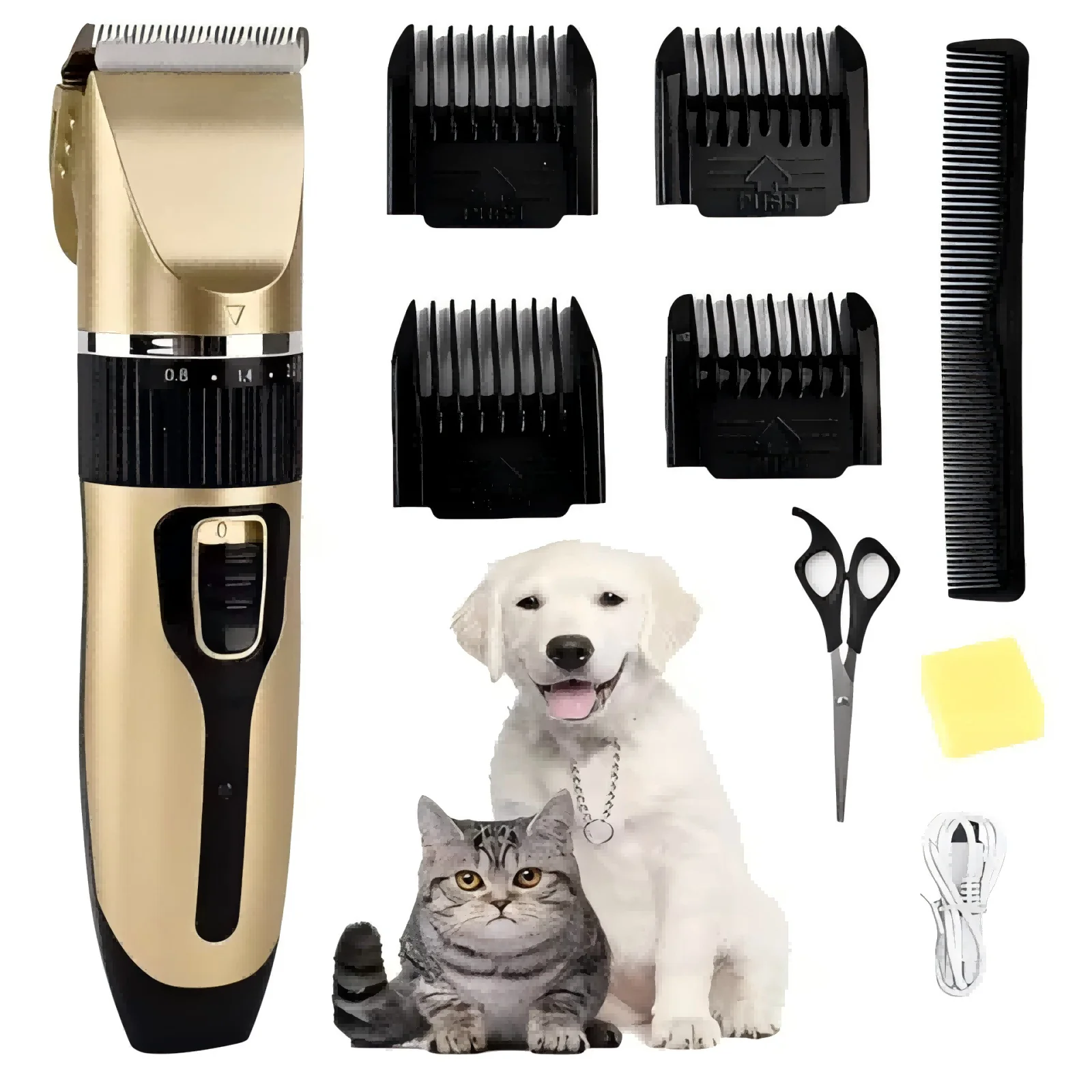 S718a4214d94541fd918d3a76049a43a4I.webp Pet hair trimmer Home Use Pet hair trimmer Professional Pet hair trimmer groomers Safe Pet hair trimmer Electric Dog Clippers - Image 1