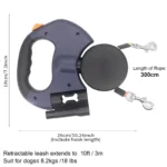 360Â° Retractable Lead Leash Double Tangle Pet Dog Training Lead 3M for 2 Dog UK - Image 6