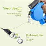 Retractable Dog Lead with Anti-Slip Handle, 3-in-1 Pet Leash with Waste Bag Dispenser, 5M, 16FT Strong Nylon Tape, Up To 20 - Image 3