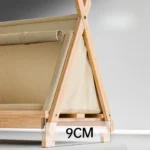 Cat Bed with Window Wooden Cat Tent Bed Elevated Pet House Dogs Bed with Stable Frame Pet Supplies Safe Comfortable Cat Bed - Image 4
