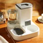 Cat Feeding Supplies 2 In 1 Drinking Fountain Water Dispenser & Food Bowl Home Cat Pet Auto Feeder, Spill-Proof Large Capacity - Image 6
