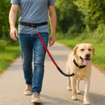 Hands Free Dog Lead with Elastic Shock Absorber for Walking and Running, Adjustable Safety Leash