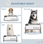 Raised Dog Bowls with Stand, 3 Height Adjustable Dog Feeding Storage Station with Slow Feeder Mat, 2 x 2000mL Stainless Steel - Image 6